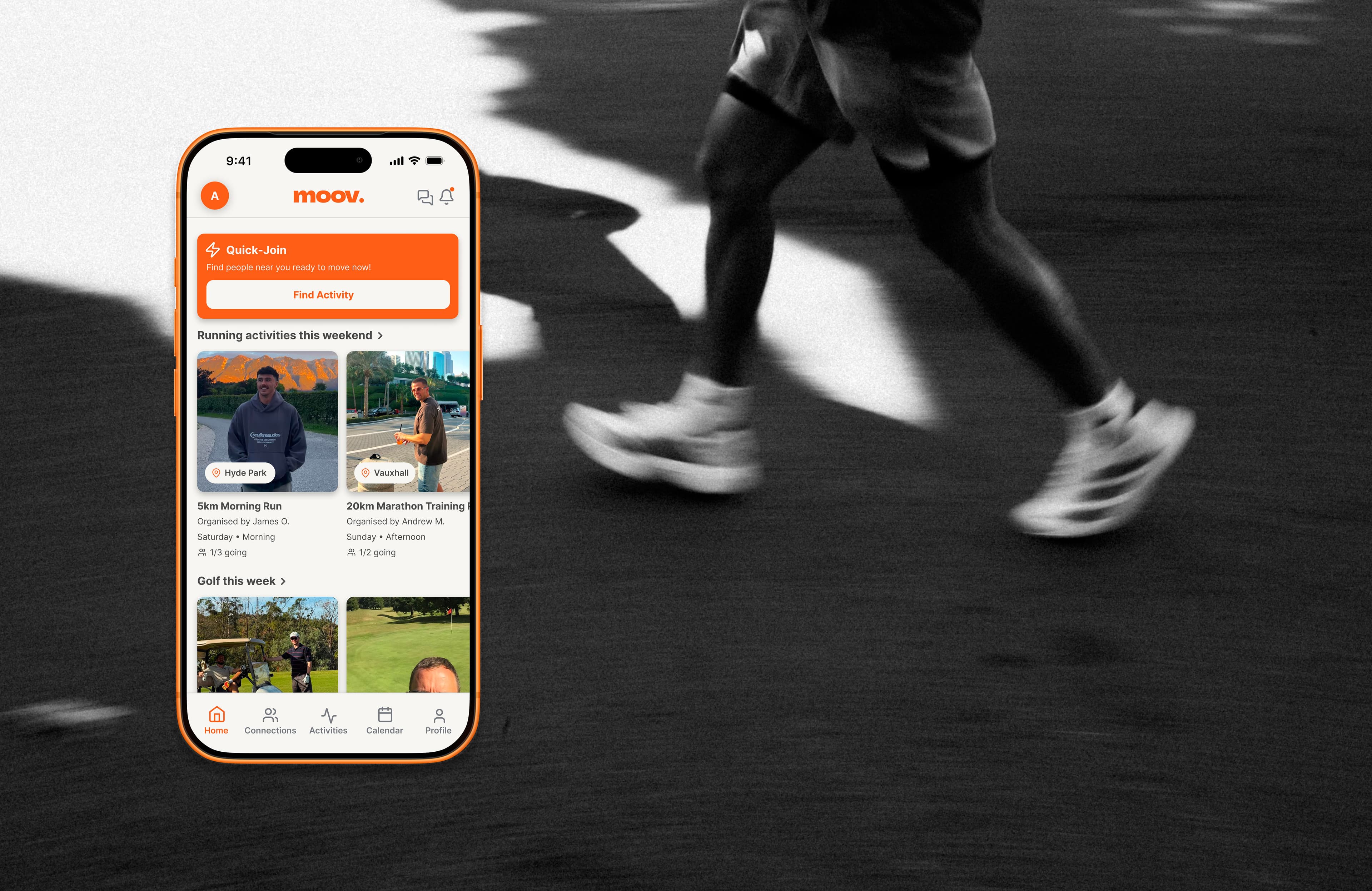 People moving through a city