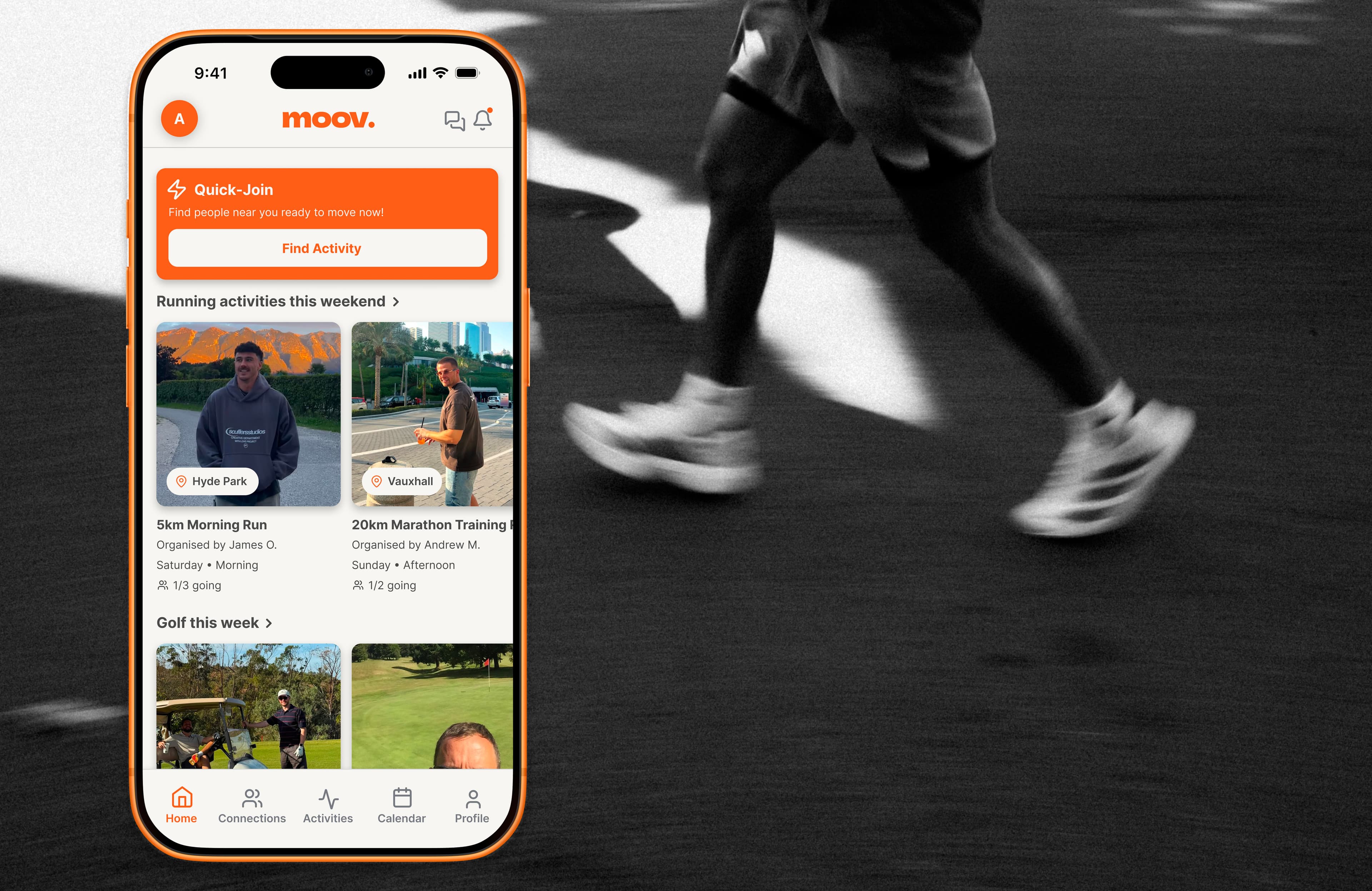 People moving through a city